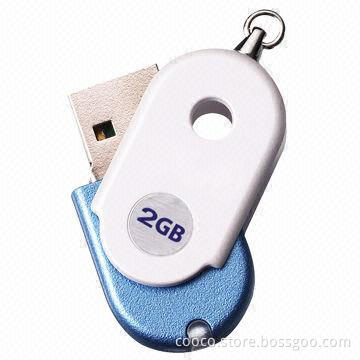 Swivel USB Flash Drive, 1 to 256GB Memory Storage, 5-year Warranty, USB2.0 Interface